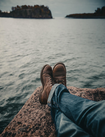 Water, Sea, Pier, Miscellanea, Miscellaneous, Legs, Boots, Shoes HD phone wallpaper