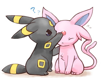 Umbreon x Espeon, cute, umbreon, kawii, espeon HD wallpaper