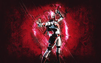 Fortnite White Heart Stopper Skin, Fortnite, main characters, pink stone background, White Heart Stopper, Fortnite skins, White Heart Stopper Skin, White Heart Stopper Fortnite, Fortnite characters HD wallpaper