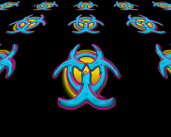 ☣endless☣, biohazard, pink, neon, yellow, , cyan, labrano, endless HD wallpaper