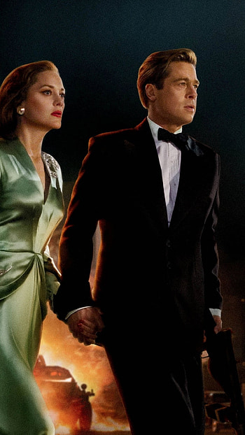 Allied movie, Brad Pitt, Marion Cotillard, Love and war HD phone wallpaper