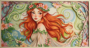 Enchanting Ultra of a Floral Fairy, fairy, illustration, fantasy, nature, woman HD wallpaper
