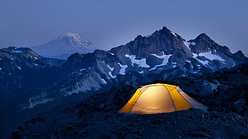 Tent With Led Light Snow Covered Rock Mountain Sky Background graphy graphy HD wallpaper