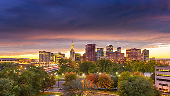 Hartford Skyline, Outdoor advertising billboards HD wallpaper