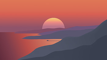 Sunset Minimal , sunset, minimalism, minimalist, artist, artwork, digital-art, deviantart HD wallpaper