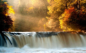 BEAUTIFUL MORNING, rays, morning, colors, autumn, waterfalls, sulight HD wallpaper