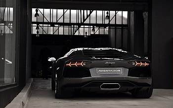 Black Aventador in Garrage, lamborghini, lamborghini-aventador, cars, black HD wallpaper