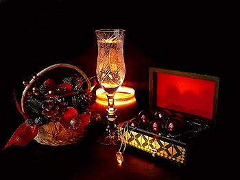 New year glass, basket, holiday, chamoagne, glass, gift, new year, wine HD wallpaper