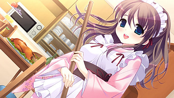 Shino Hanamadoka, anime girl, pink, white, maid, anime, pochi to goshujin-sama HD wallpaper