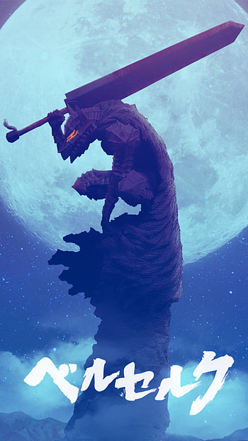The Last Stand, moon, Guts (Berserk), warrior, sword, Anime, Berserk HD phone wallpaper