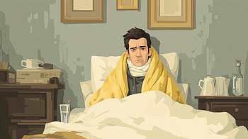 Sick Man Resting - Ultra, man, bed, blanket HD wallpaper