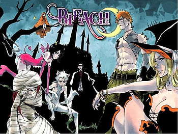 happy halloween, orihime, toshiro, rangiku, girl, rukia, halloween, bleach, uryu, anime, renji, ichgo, women, female HD wallpaper