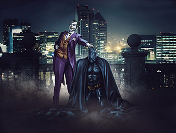 Joker Take Down The Bat, joker, batman, superheroes, artwork HD wallpaper