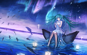 Hatsune Miku Vocaloid Anime Girl , hatsune-miku, vocaloid, anime, anime-girl, artist, artwork, digital-art HD wallpaper