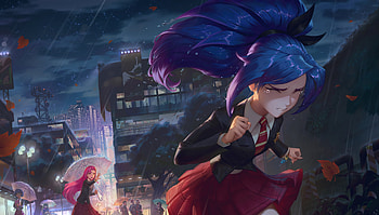 Starguardians Running Away From Kaisa Lol, league-of-legends, games, artist, artwork, digital-art, artstation HD wallpaper