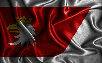 Warmia-Masuria flag, , silk wavy flags, polish voivodeships, Day of Warmia-Masuria, fabric flags, Flag of Warmia-Masuria, 3D art, Warmia-Masuria, Europe, Voivodeships of Poland, Warmia-Masuria 3D flag, Poland HD wallpaper