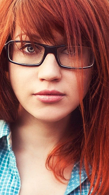 Glass-Framed Beauty — Redhead, glasses, redhead, woman HD phone wallpaper
