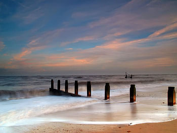 Southwold Beach, sunset, beach HD wallpaper
