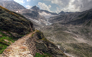 Nature, Sky, Mountains, Path, Color, Colors, Trail, Emptiness, Void, Way, Rocky, Stony, Unknown, Obscurity HD wallpaper