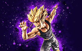 Trunks, , violet neon lights, Dragon Ball, warrior, Dragon Ball Super, DBS, Trunks DBS, Torankusu, DBS characters, Trunks , Trunks Dragon Ball HD wallpaper