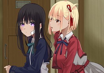 Chisato Nishikigi & Takina Inoue, Takina Inoue, Chisato Nishikigi, Anime, Lycoris Recoil HD wallpaper