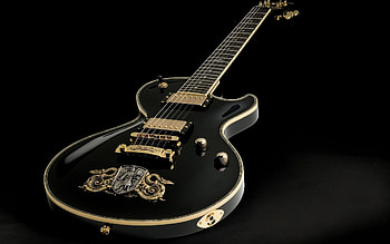 Black guitar graphy, Musical artistry, High-definition , Creative gallery HD wallpaper