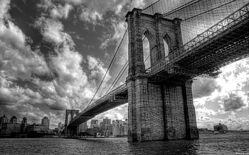 New York Black and White, Travels, , Brooklyn Bridge HD wallpaper