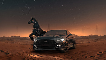 Ford Mustang Horse , ford-mustang, ford, horse, cars, 2023-cars, behance HD wallpaper