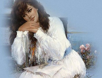 waiting, emotion, white, beautiful, flowers, hair, woman, dream HD wallpaper