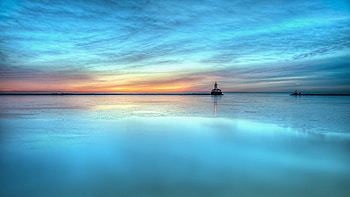 fantastic harbor lighthouse, sea, beaker, lighthouse, harbor, sunset HD wallpaper