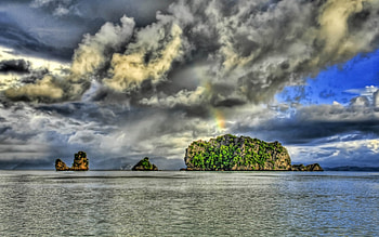 Scenery , island, nature, water, skies HD wallpaper