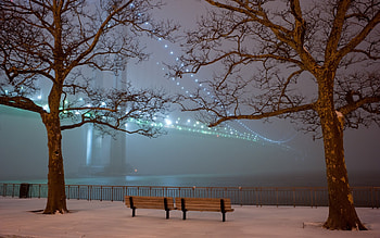 Romantic Winter Night HD wallpaper