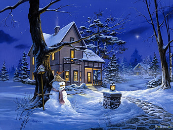 Landscape, Winter, Houses, New Year, Snow, Christmas, Xmas HD wallpaper