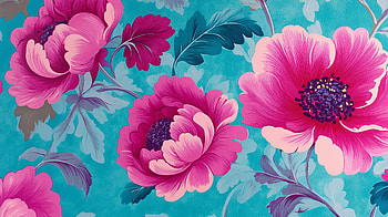 Floral Fantasy: Vibrant Flower, floral, flower, painting, pink flower, blue HD wallpaper