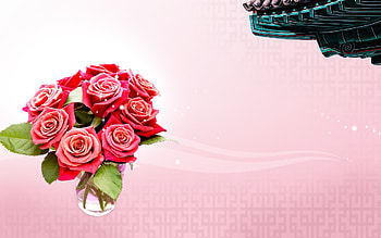 rose bouqet, rose, bouqet, pimk flower HD wallpaper