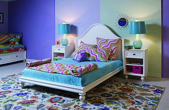 Interior, Bright, Miscellanea, Miscellaneous, Pattern, Color, Lamp, Room, Bed, Coloured, Cushions, Pillows, Carpet, Mirror, Apartment, Flat, Frame, Cabinets, Pedestals HD wallpaper