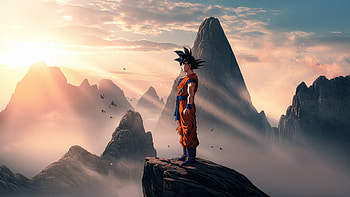 Goku Unleashed In The Highlands, goku, anime, artwork, digital-art, art, ai HD wallpaper