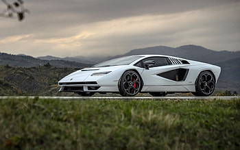 2022, Lamborghini Countach, LPI 800-4, white supercar, white Countach, luxury cars, italian sports cars, Lamborghini HD wallpaper