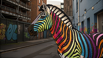 Vibrant Zebra - Ultra, zebra, colorful, Street Art, urban, Animal HD wallpaper