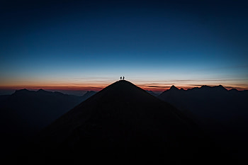 Sunset, Silhouette, Miscellanea, Miscellaneous, Dahl, Distance, Hill HD wallpaper
