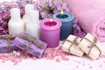 Lilac spa background, Soap, Oil, Candles, Spa HD wallpaper