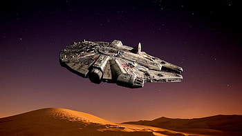 Millennium Falcon, Iconic spaceship, Star Wars universe, Sci-fi film HD wallpaper
