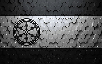 Flag of Osnabruck, honeycomb art, Osnabruck hexagons flag, Osnabruck, 3d hexagons art, Osnabruck flag HD wallpaper