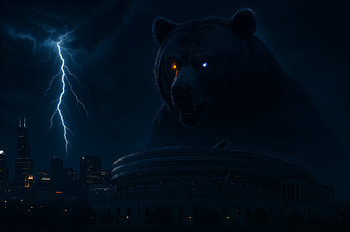 Thunder Bear — Chicago Bears Stadium Night, Stadium, Night, Bear, Chicago Bears, NFL HD wallpaper