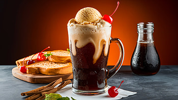 Delicious Root Beer Float - Ultra, root beer float, dessert, cherry HD wallpaper