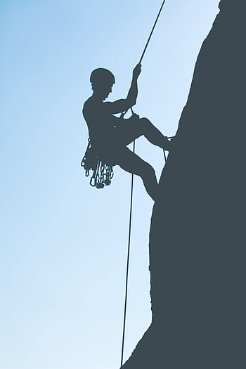 Mountains, Rock, Silhouette, Miscellanea, Miscellaneous, Rock Climber, Alpinist HD phone wallpaper