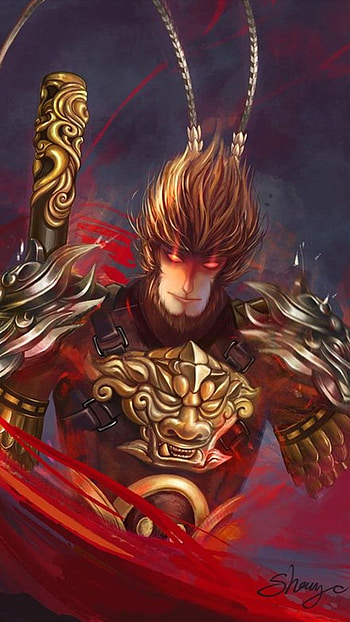Monkey King, Red Eye Monkey King, Angry Monkey King, Sun Wukong HD phone wallpaper