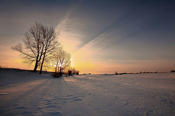 Winter Sunset, winter, amazing, snow, sunset HD wallpaper
