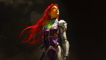 Starfire Artistry, starfire, superheroes, artwork, digital-art, titans, artstation HD wallpaper