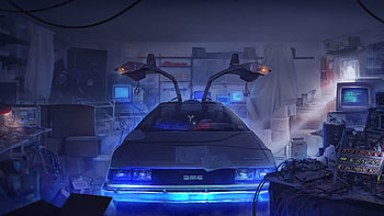 Gray car digital art, Delorean time travel, Back to the Future , Futuristic theme HD wallpaper